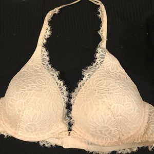 Aerie Pink Lace Halter Bralette